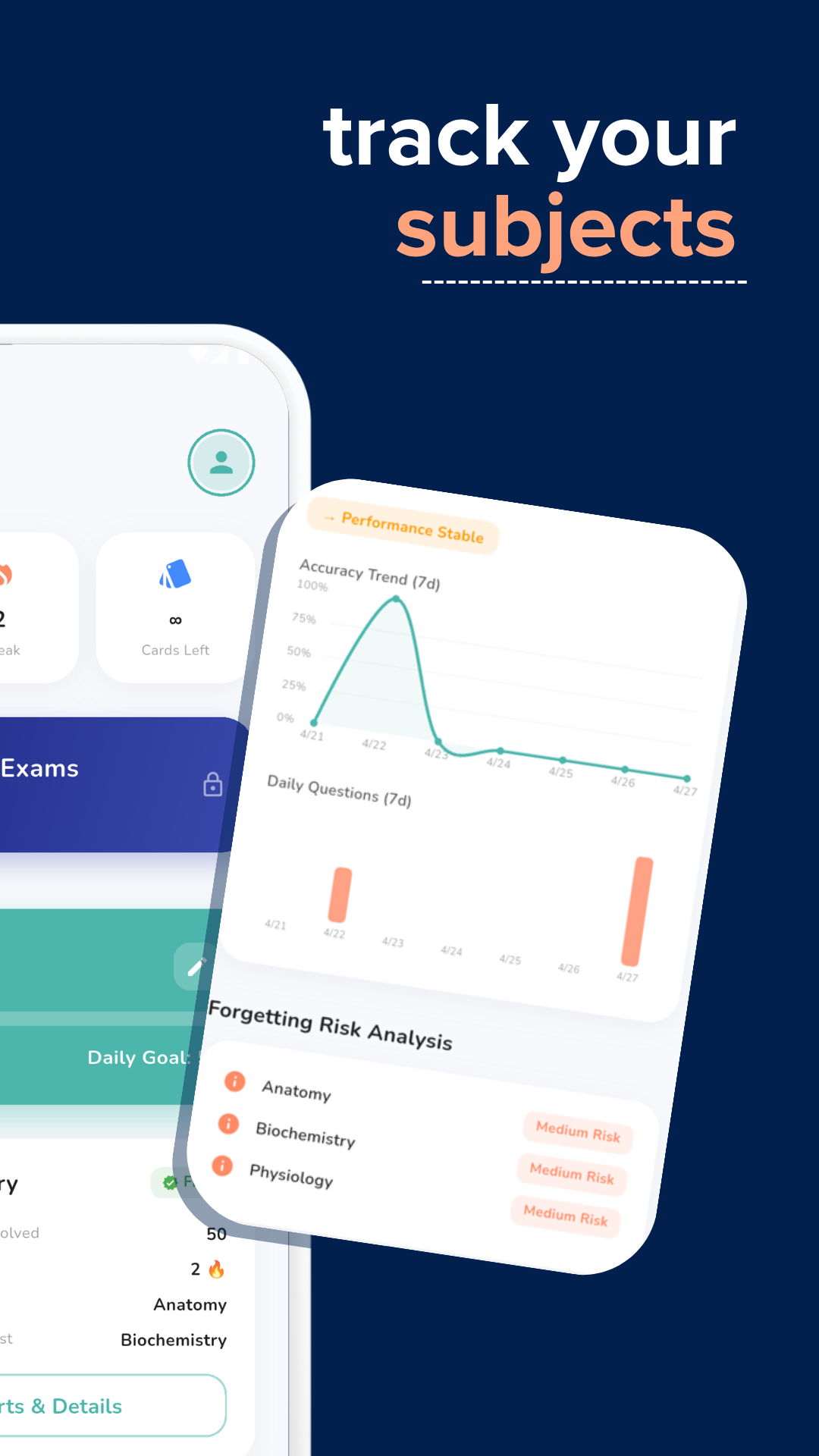 Track your subjects screen