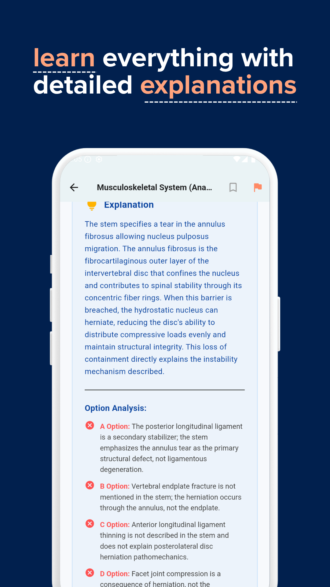 Detailed explanation screen